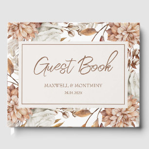 Livre D'or Boho Neutral Aquarelle Mariage Pampas