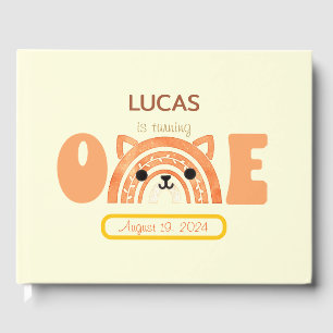 Livre D'or Boho Rainbow Fox Premier anniversaire