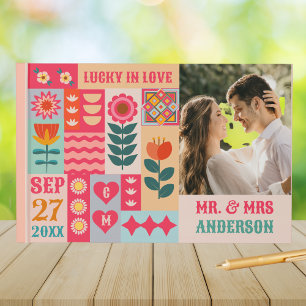 Livre D'or Boho Retro Floral Bold & Bright Colorant Mariage
