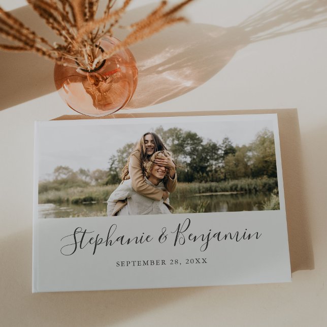 Livre D'or Boho Rustic Mariage d'écriture de photo personnali (Créateur téléchargé)