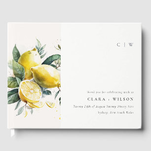 Livre D'or Boho Rustique Aquarelle Jaune Citron Jaune Mariage