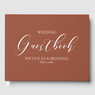 Livre D'or Boho Terracotta brûlé Orange Mariage Monogramme