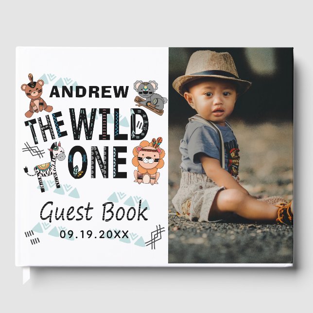 Livre D'or Boho Wild One 1er anniversaire Photo (Recto)