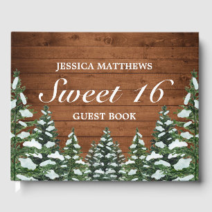 Livre D'or Bois neigeux & Forêt Rural Tiara Sweet 16 Annivers