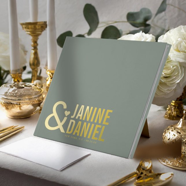 Livre D'or Bold Names & Heart Accent Wedding ID1055 (Créateur téléchargé)