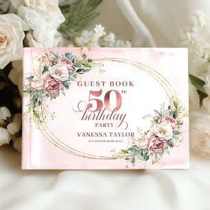 Livre d'or botanique chic pour 50e anniversaire