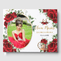 Bottes Charro Florales Roses Rouges Quinceanera Ph