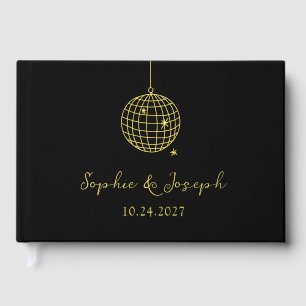 Livre D'or Boule Disco Minimaliste   Vrai Mariage Gold Foil