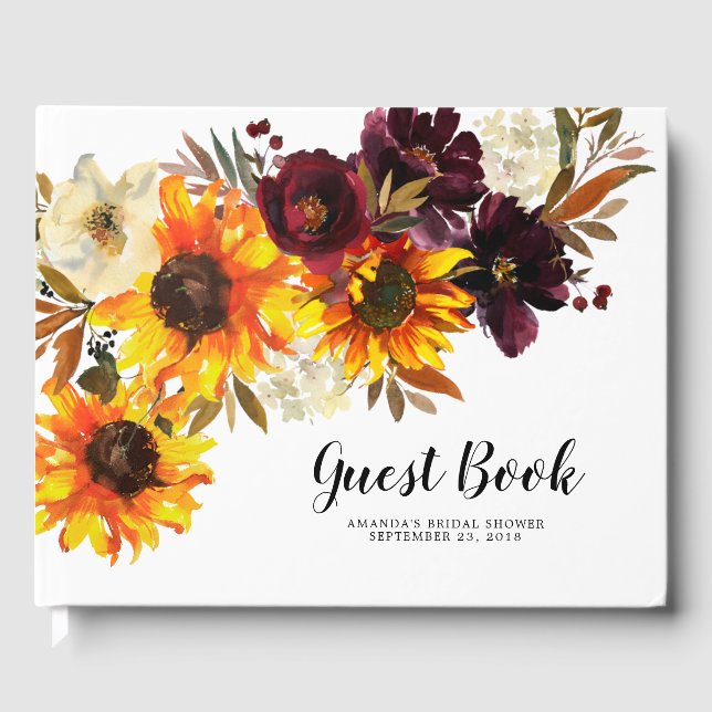 Livre D'or Bouquet d'automne Sunflower Fête des mariées fleur (Recto)