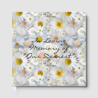 Livre D'or Bouquet de fleurs blanches Funérailles florales