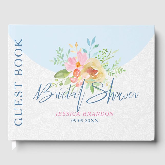 Livre D'or Bouquet de fleurs pastel & typographie élégante (Recto)
