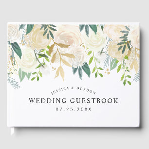 Livre D'or Bouquet Rose blanche MARIAGE