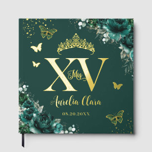 Livre D'or Bouteilles Roses Emerald Gold Quinceañera