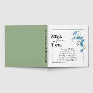 Livre D'or Branche fleurie bleue pour fête d'anniversaire