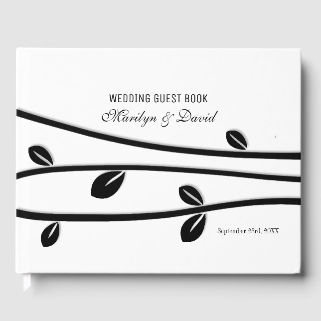 Livre D'or Branches noires en feuilles (Recto)