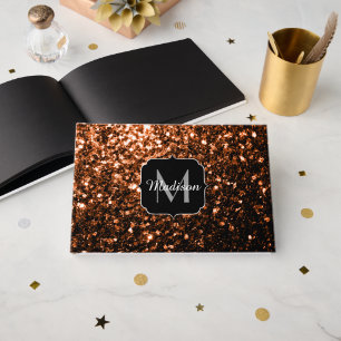 Livre D'or Bronze brun cuivre fausse parties scintillant scin