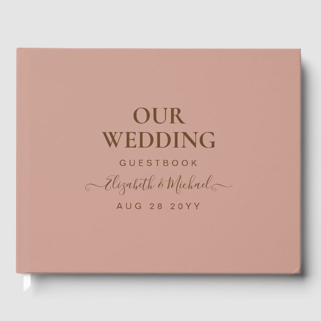 Livre D'or BUDGET Mariage Monochrome Terracotta (Recto)
