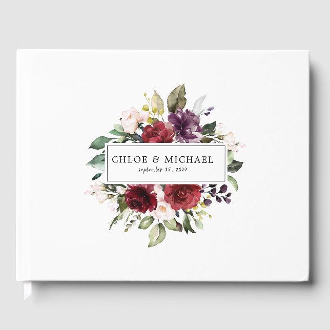 Livre D'or Burgundy Rouge Blush rose violet Rose Floral Maria (Recto)