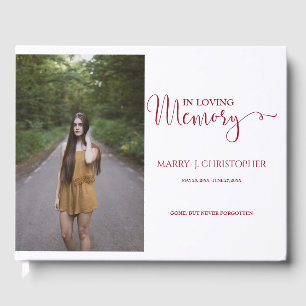 Livre D'or Burgundy Script Calligraphie En Mémoire Amoureuse 