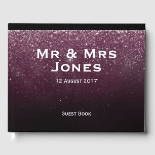 Livre D'or Burgundy Sparkle Mr & Mrs Mariage Guest Book