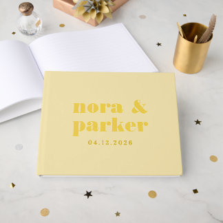 Livre D'or Butter Yellow Simple Monogram Wedding