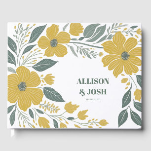 Livre D'or Buttercup Jaune or Floral Mariage moderne