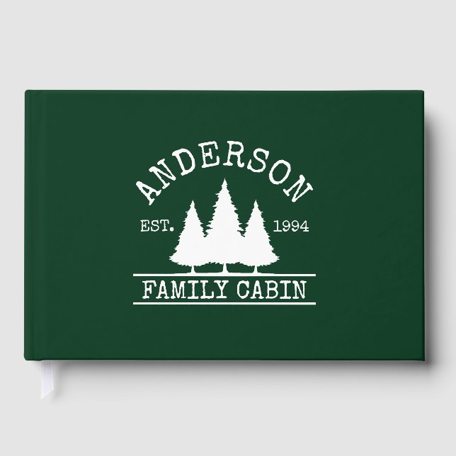 Livre D'or Cabine Nom de famille Forest Green (Recto)