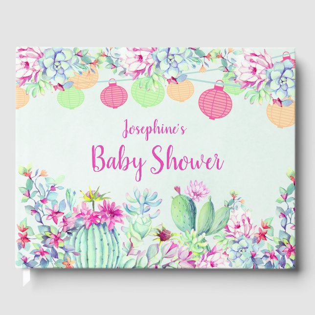 Livre D'or Cactus Lantern Fiesta Baby shower Succulents (Recto)