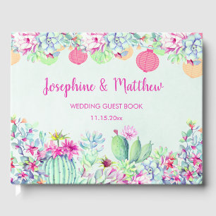Livre D'or Cactus Lantern Fiesta Succulents Mariage