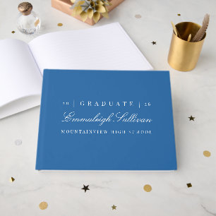 Livre D'or Cadeau de fin d'études élégant bleu et blanc