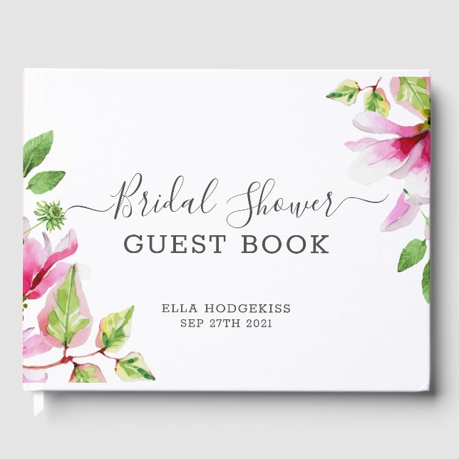 Livre D'or Cadre floral magnolia rose (Recto)
