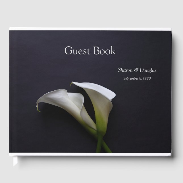 Livre D'or Calla ment sur un arrière - plan sombre (Recto)