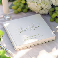 Calligraphie Élégante Mariage Blanc & Vert Sauge