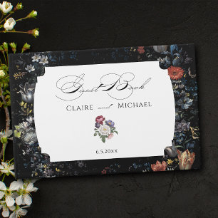 Livre D'or Calligraphie florale noire