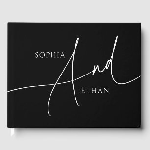 Livre D'or Calligraphie minimaliste mariage élégant noir
