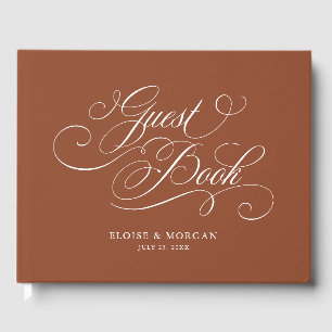 Livre D'or Calligraphie moderne mariage en terre cuite intemp