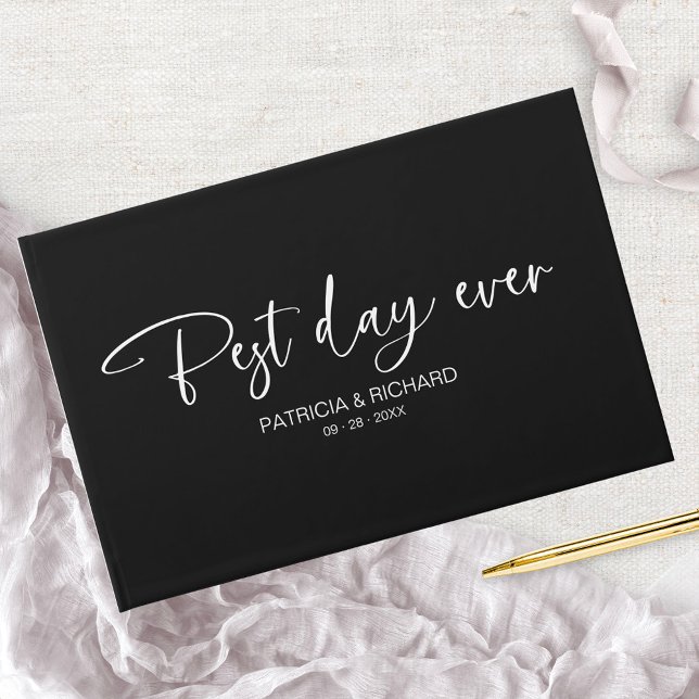 Livre D'or Calligraphie moderne Meilleur jour jamais Mariage (Créateur téléchargé)