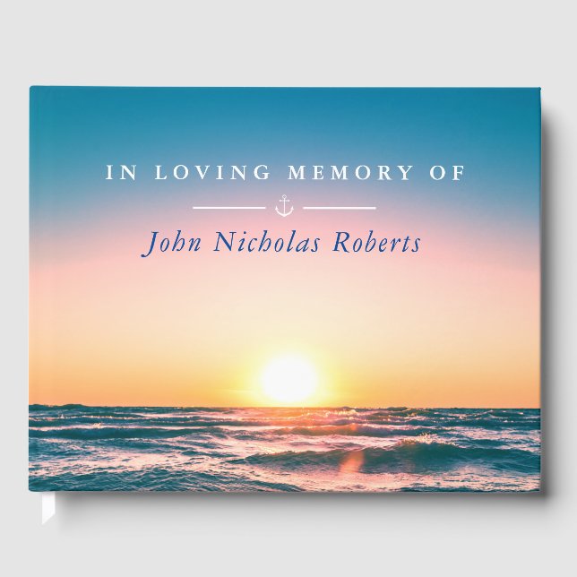 Livre D'or Calme Sunset Ancre Nautical Memorial Service (Recto)