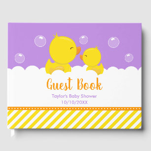 Livre D'or Caoutchouc jaune et violet Baby shower