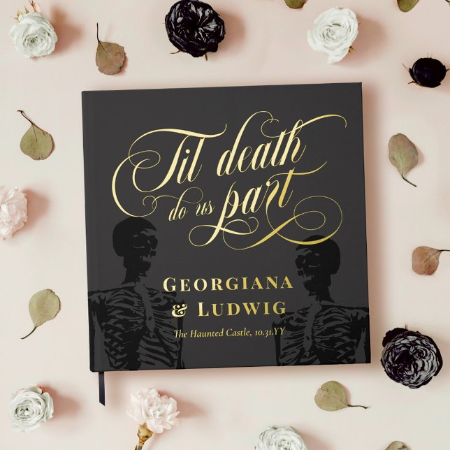 Livre D'or Carré Til Death Do Us Part Skeletons Goth Mariage (Créateur téléchargé)