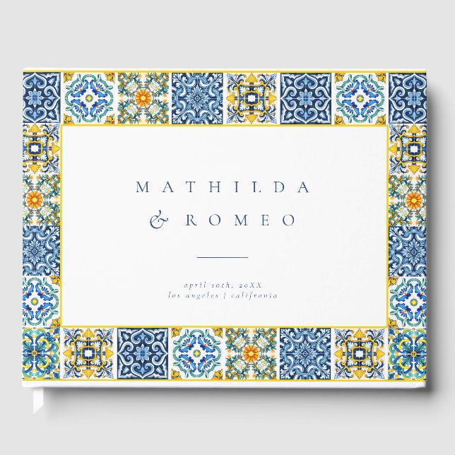 Livre D'or Carrelage bleu méditerranéen et mariage d'agrumes (Recto)