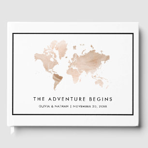 Livre D'or Carte du monde Elégant thème de voyage