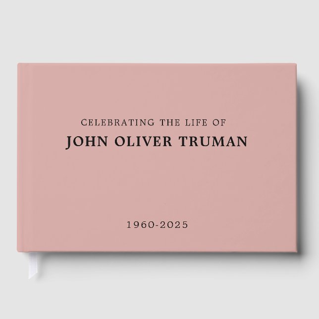 Livre D'or Celebrating Life of Personalized Memorial Pink (Recto)