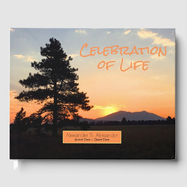 Livre D'or Célébration de la vie Coucher du soleil Photo Memo (Recto)