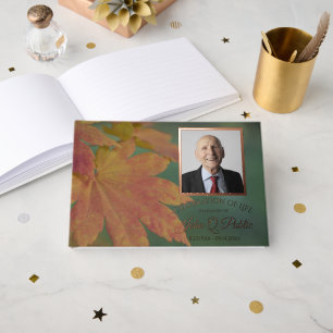 Livre D'or Célébration de la vie en Feuille