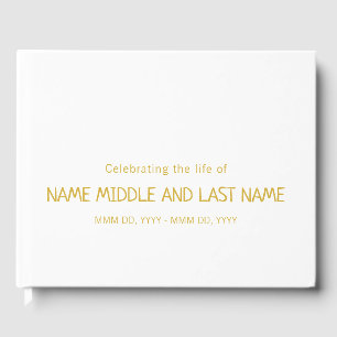 Livre D'or Célébration de la vie en or blanc minimaliste simp