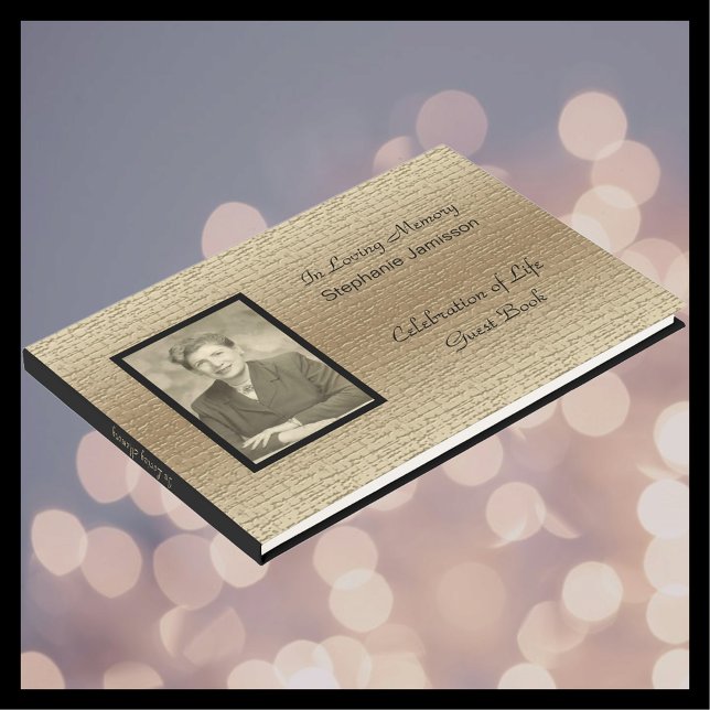 Livre D'or Célébration de la vie, l'or élégant avec photo (Créateur téléchargé)