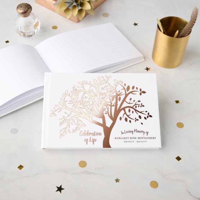 Livre D'or Célébration de l'arbre à vie Script moderne (Recto ouvert)
