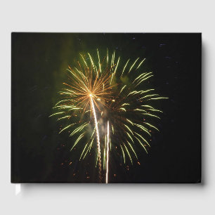 Livre D'or Célébration de vacances de feux d'artifice verts e