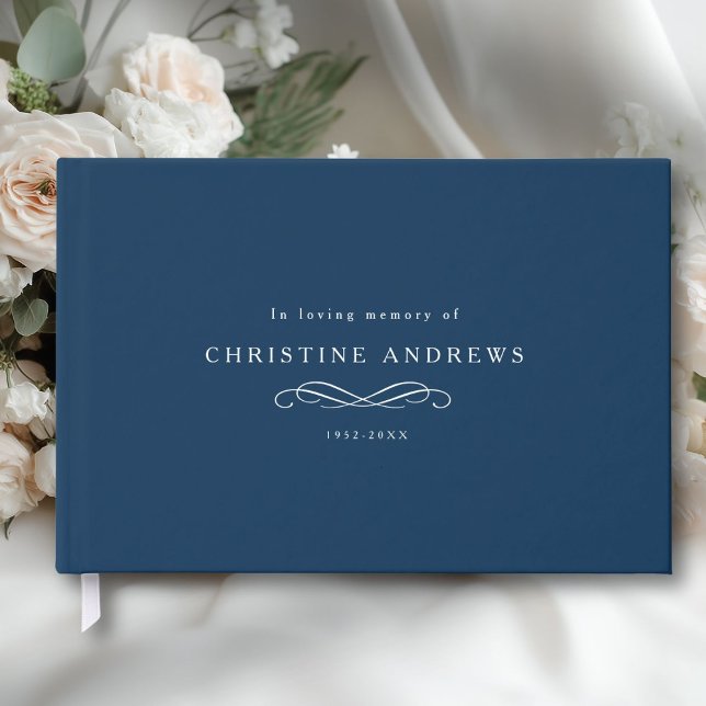 Livre D'or Celebration of Life Memorial–Elegant Minimal Blue (Celebration of Life Memorial–Elegant Minimal Blue Guest Book)